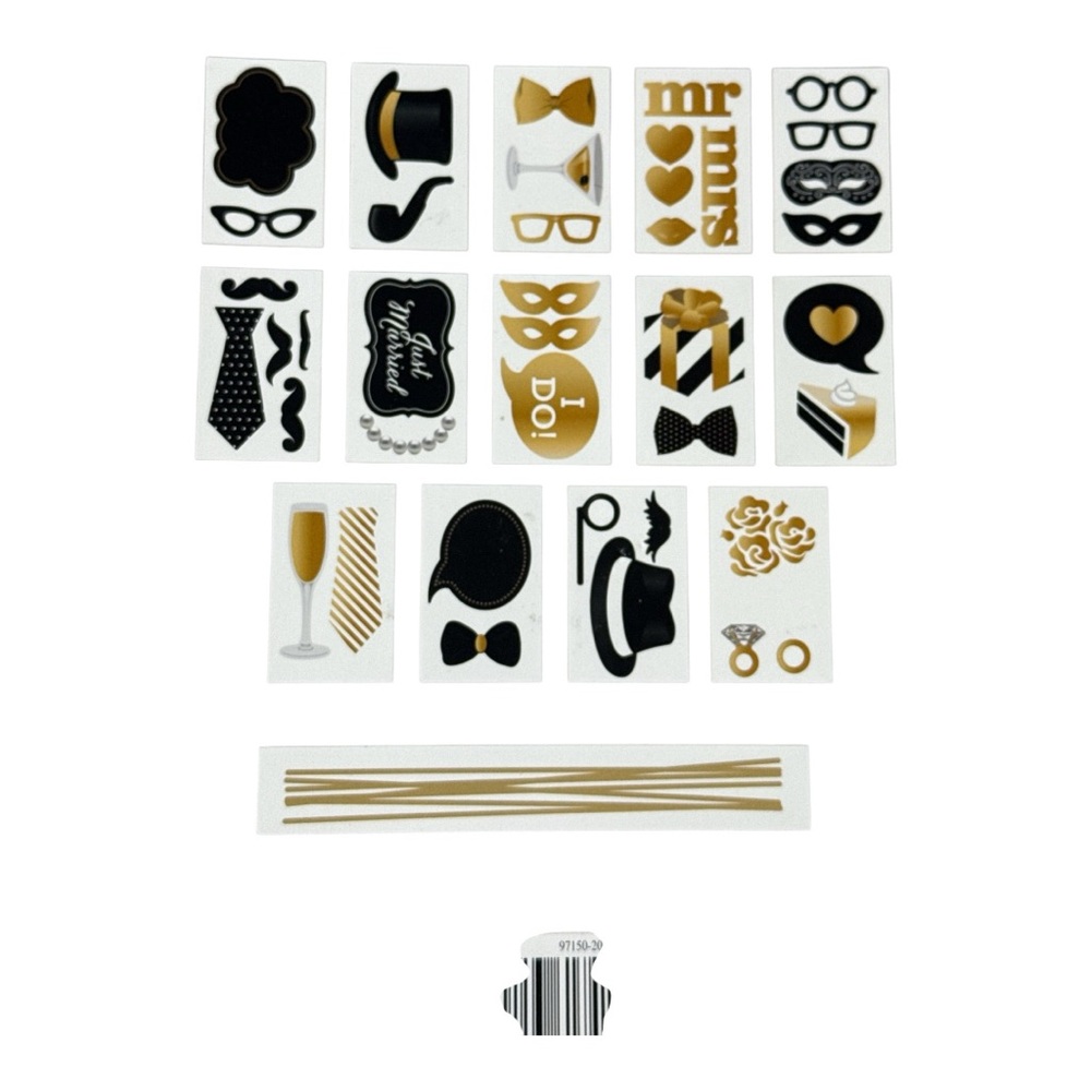 WEDDING PHOTO BOOTH PROPS with 206 pieces included - Picture 2 of 4